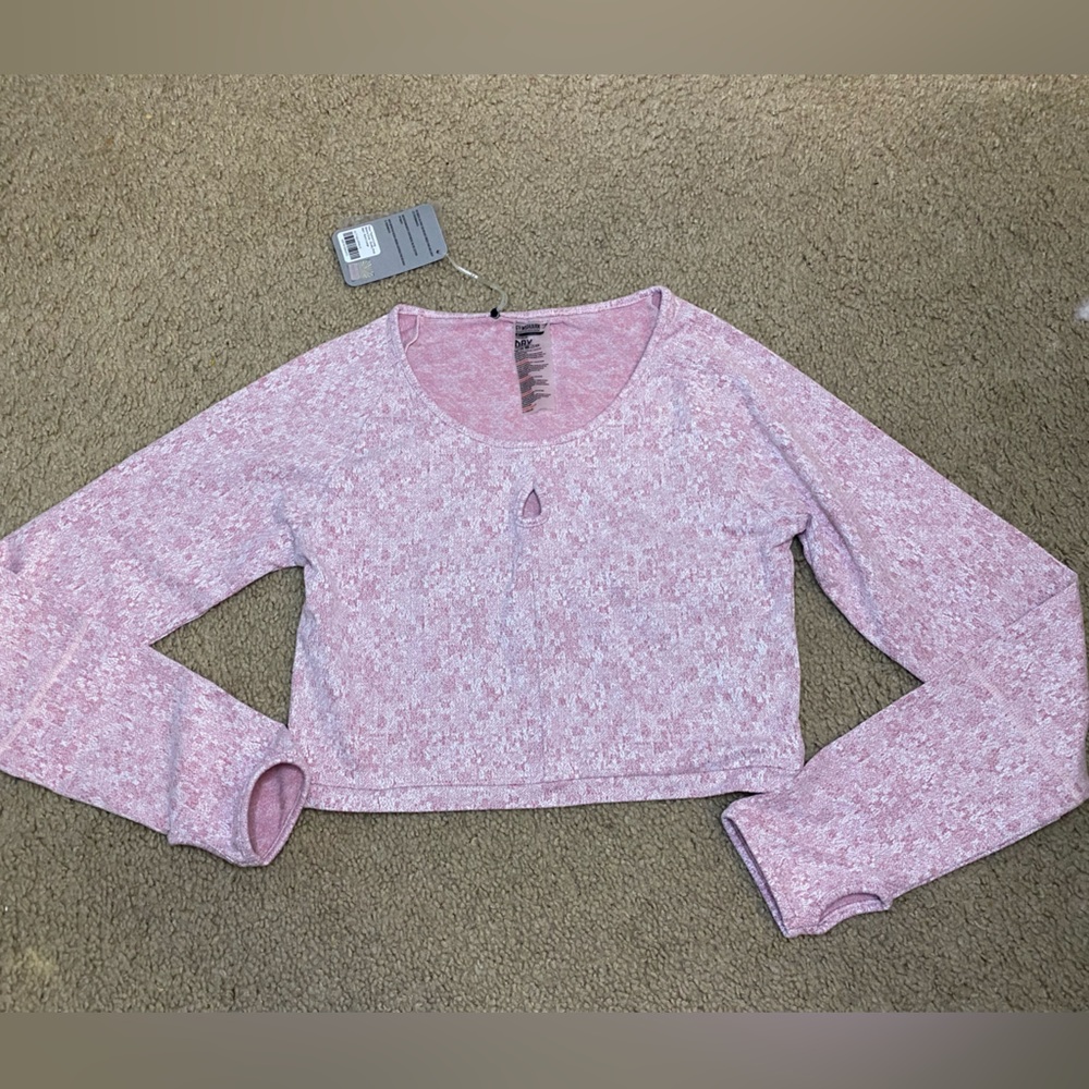 NWT Gymshark Fleur Texture Long Sleeve Crop Top Size XL